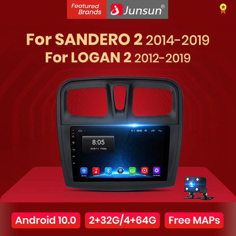 Junsun V1 Android 10.0 Ai Voice 4G DSP Radio Coche con Pantalla paraRenault Logan 2 2012-2022 Sandero 2 2014-2022 con funciones GPS de Navegación, Mandos de Volante No es Autoradio de 2 DIN RDS ► Foto 1/6