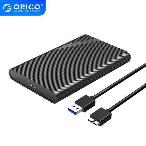 ORICO SATA a USB 3,0 adaptador de duro externo carcasa de disco SSD HDD carcasa 5Gbps herramienta gratis para 9,5mm 7mm 2,5 