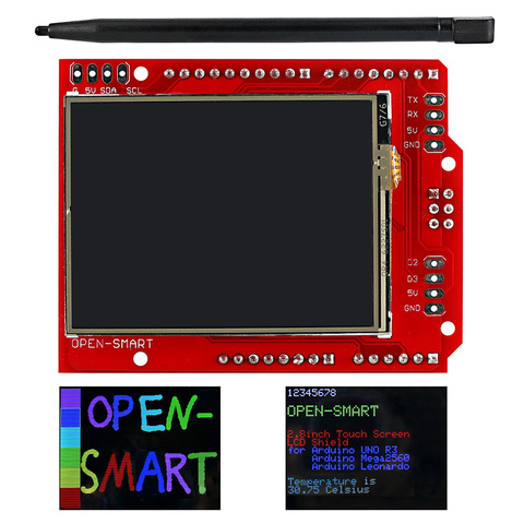 Módulo LCD de pantalla TFT de 2,2 pulgadas, protector de pantalla táctil, sensor de temperatura a bordo, pluma para Arduino UNO R3/ Mega 2560 R3 / Leonardo ► Foto 1/6