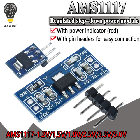 Módulo de fuente de alimentación AMS1117-5.0V, AMS1117, 1,2 V, 1,5 V, 1,8 V, 2,5 V, 3,3 V, 5V, AMS1117-3.3V ► Foto 1/6