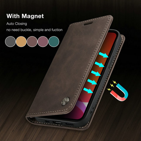 Carcasa CaseMe para iPhone 11 Retro cartera tarjeta Vintage libro cubierta para el iPhone 5 se 6 6S 7 7 8 Plus X XR XS 11 Pro Max fundas de cuero ► Foto 1/6