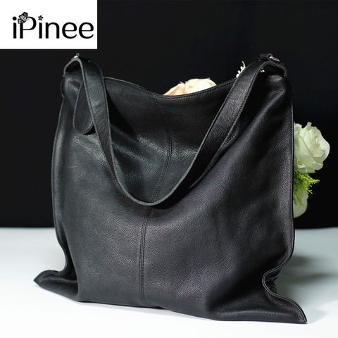 IPinee-Bolso de hombro de diseñador para mujer, bandolera grande de piel auténtica ► Foto 1/3