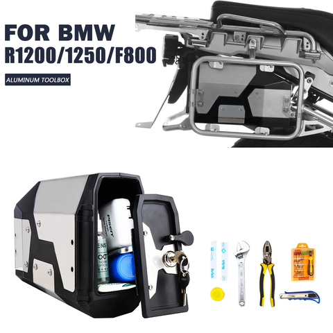 ¡Nueva llegada! Caja de Herramientas para BMW r1250gs r1200gs lc & adv Adventure 2002 2008 2022 para BMW r 1200 gs soporte lateral izquierdo caja de aluminio ► Foto 1/6