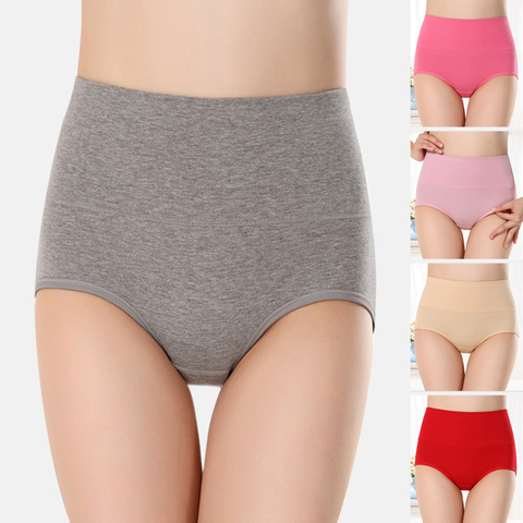 Ultra-delgada de alta cintura de la mujer de algodón cómodo Shapingabdomen adelgazamiento ropa interior Mujer ropa interior bragas S/M/L/Xl ► Foto 1/6