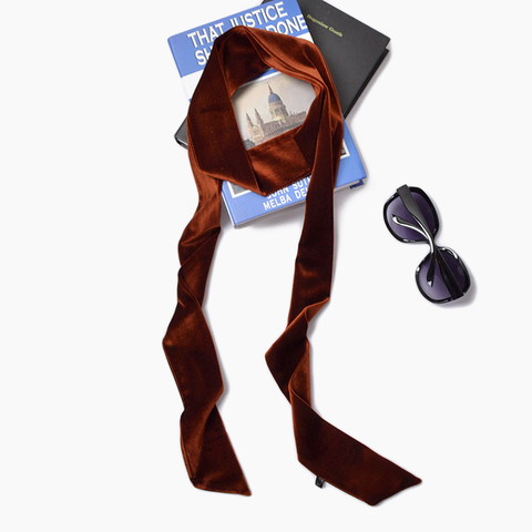 200 cm de largo de cinta de terciopelo pañuelo Color liso mujer flaco bufanda elegante Bandana corbatas gargantilla caliente [1277] ► Foto 1/6