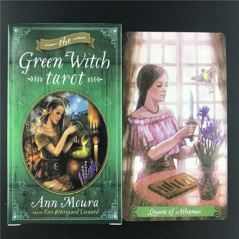 Cartas de Tarot de la bruja verde, baraja de cartas divertido juego de tablero Tarot, juegos de cartas en inglés para familias, fiesta, envío directo ► Foto 1/6