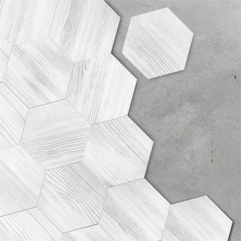 Papel tapiz con textura de madera Hexagonal para decoración del hogar, pegatinas de pared impermeables adhesivas para suelo, decoración de dormitorio ► Foto 1/6