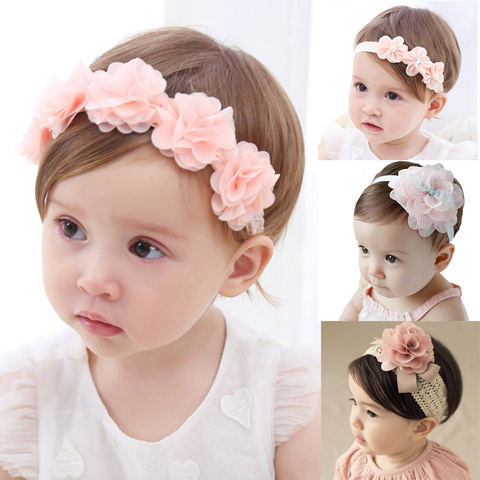 Cinta de cabello con flores para bebé lazos para chicas cintas para el  pelo, bebés para bebé niñas niños diademas turbante recién nacido Haarband  bebé accesorios para el pelo - Historial de