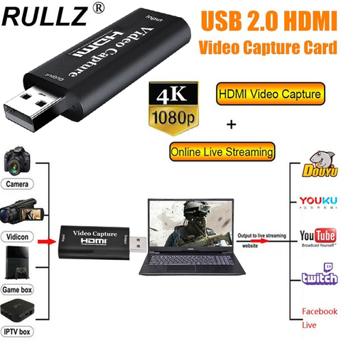 Tarjeta de captura de vídeo 4K USB para PS4, dispositivo de grabación de vídeo, DVD, HDMI, DSLR, para MAC Win10 ► Foto 1/6