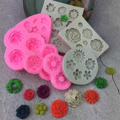 Flor molde de silicona utensilios para decoración de tortas con Fondant gelatina para 