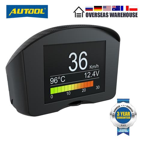 AUTOOL-indicador Digital OBD X50Plus multifunción para coche, 2 HUD, alarma automática, indicador de temperatura del agua ► Foto 1/6