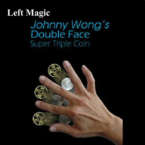 Doble cara Super Triple moneda (medio dólar o dólar Morgan) por Johnny Wong trucos de magia ilusiones cerca de magia Accesorios ► Foto 1/6