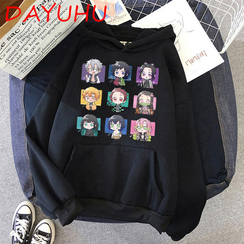 Sudadera con capucha de Demon Slayer para hombre, ropa de calle de dibujos animados, estilo Harajuku, Anime japonés, Kawaii, Kimetsu No Yaiba ► Foto 1/6