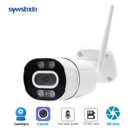 Cámara IP H.265 CamHi para exteriores, Wifi, 1080P, ONVIF, inalámbrica, con cable, CCTV, bala, visión nocturna a todo Color, Hi3516EV200 + SONY307 ► Foto 1/5