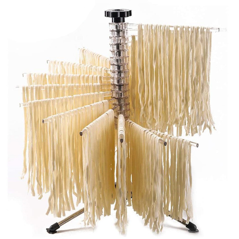 Secador de pasta con recetario - Soporte de acero inoxidable para pasta fresca - Tendedero para secar tallarines máx. 2 KG ► Foto 1/1