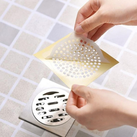 20 unids/pack suelo desechable drenaje pegatinas cocina desagüe de cuarto de baño Anti-filtro de bloqueo para el cabello no tejida suministros de limpieza para el hogar ► Foto 1/5