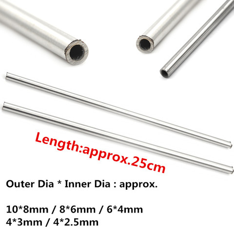 Gran oferta 250mm 304 sin costura tubo capilar de acero inoxidable 10mm 8mm / 8mm 6mm / 4mm 3mm / 6mm 4mm / 4mm 2,5mm ► Foto 1/5