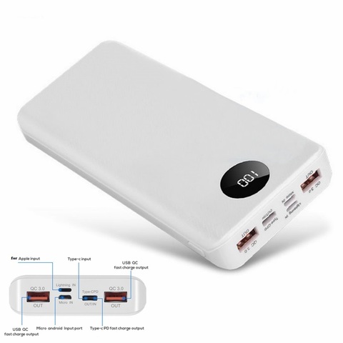 Cargador USB de carga rápida QC 3,0 para cargar batería, caja con pantalla Digital LED, 8x18650, funda cargadora de batería para todos los teléfonos inteligentes ► Foto 1/6