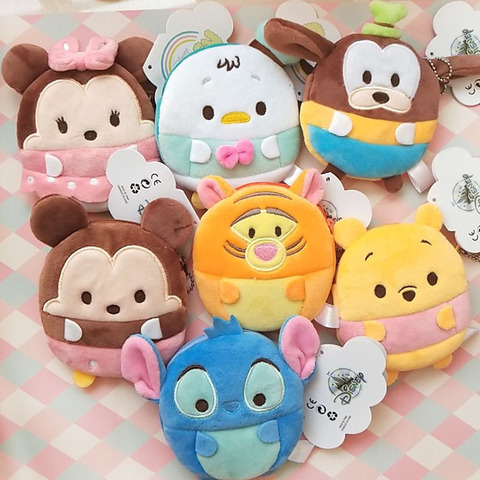 Winnie de Disney Dumbo Donald pato de dibujos animados monedero de felpa de juguete de peluche de felpa bolso de la moneda de Mickey Minnie Mouse niño niña regalo cartera mini ► Foto 1/6