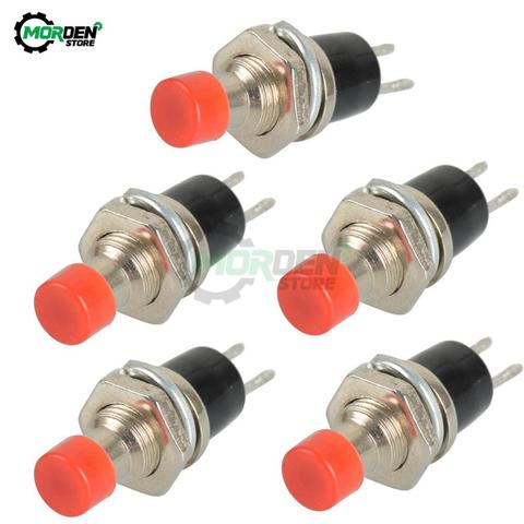 Interruptor momentáneo de 2 pines y 7MM de PBS-110, Mini interruptor momentáneo de encendido y apagado de AC 220V, 5 uds., Interruptor redondo de juguete a control remoto ► Foto 1/6