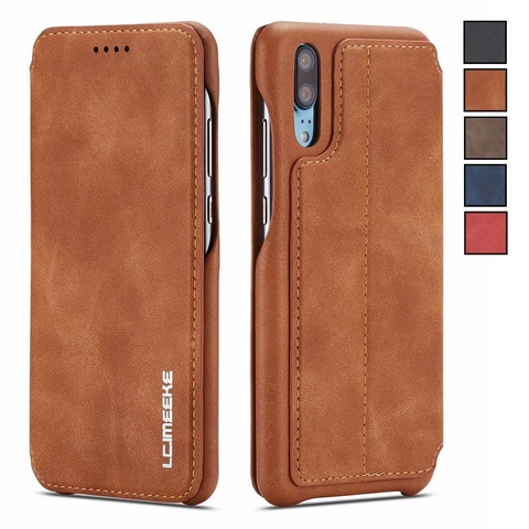 Funda abatible de cuero de lujo para Huawei, P20, P30, P40 Pro Lite, delgada, con ranura para tarjeta ► Foto 1/6