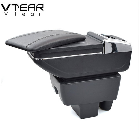 Vtear-caja de reposabrazos para Skoda Rapid, accesorios de cuero, almacenamiento usb, decoración de estilismo de coche, consola central para automóvil, 2014 ► Foto 1/6