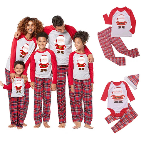 Conjunto de pijamas familiares de Navidad, ropa de dormir a juego, pijamas de Navidad de Papá Noel, madre, hija, padre e hijo, trajes de dormir familiares ► Foto 1/6