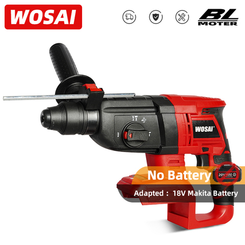 WOSAI-taladro eléctrico de impacto, martillo rotativo sin escobillas, inalámbrico, para batería de litio Makita de 18V ► Foto 1/6