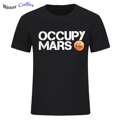 Hombres Nuevos de espacio X T camisa camisetas Tesla Casual superior diseño ocupan Marte 100% Camiseta de algodón camisa Spacex gráfico camisetas hombres camiseta ► Foto 1/6