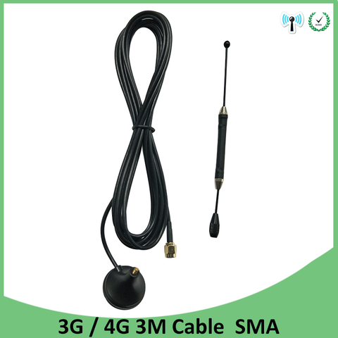 Antena 3G 4G LTE 10dbi SMA macho aérea, 698-960/1700-2700Mhz, base magnética, 3M con ventosa, repetidor de enrutador de MÓDEM INALÁMBRICO ► Foto 1/6