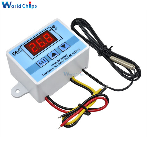 XH-W3002 W3002 DC 12V 24V AC 110V-220V 10A Digital LED controlador de temperatura termostato interruptor de Control con Sensor de sonda ► Foto 1/6