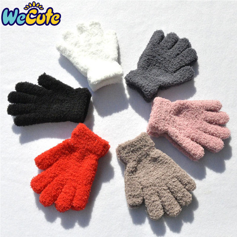 Guantes de lana de Coral para bebés, cálidos y gruesos, suaves, de dedo completo, para niños y niñas ► Foto 1/6