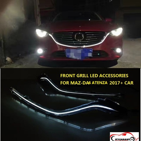 CITYCARAUTO-rejillas delanteras LED para coche, embellecedores de cromo, cubierta de parrilla de carreras, embellecedores para MAZDA 6 ATENZA 2017 2022 ► Foto 1/6