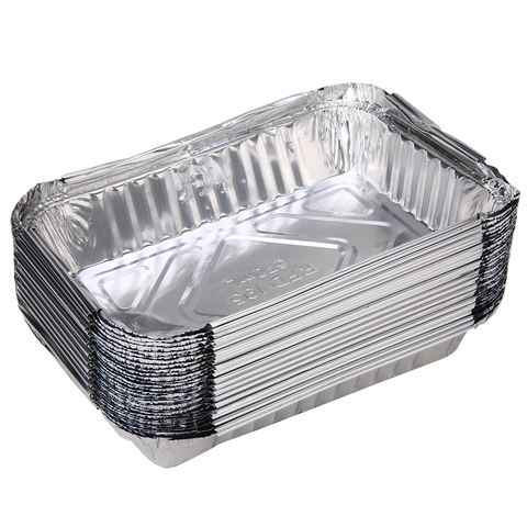 30x-sartenes de papel de aluminio para barbacoa bandeja de captura de parrilla reciclable, Weber para exteriores, para cocinar indirecto, 19,5x14,4x4cm ► Foto 1/6