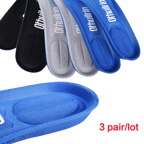 Plantillas de espuma de memoria Ortholite para hombre y mujer, plantilla acolchada transpirable absorbente, zapatos de desodorización de rebote lento, 3 pares ► Foto 1/6