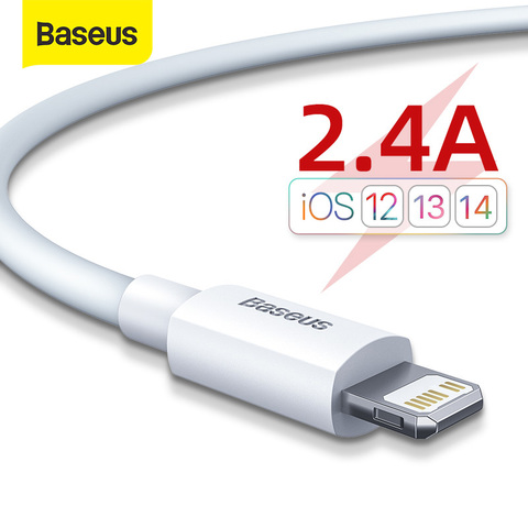 Baseus-Cable USB de carga rápida para móvil, Cable de sincronización de datos para iPhone 11 Pro 8 X Xr, 2.4A, 2 unidades ► Foto 1/6