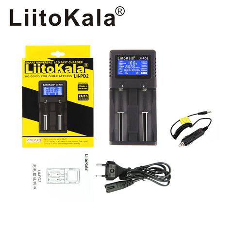 2022 LiitoKala Lii-PD2 Lii-PD4 inteligente LCD 18650 cargador de batería Li-Ion 18650, 26700, 16340, 26650, 21700, 26700 cargador de batería LCD ► Foto 1/6