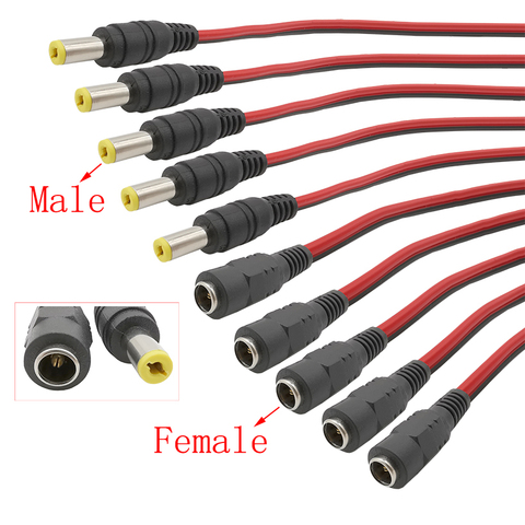 Conector de Cable de alimentación de CC de 5,5x2,1mm, enchufe macho y hembra para cámara de seguridad CCTV, 27CM, 12V, 5A ► Foto 1/5