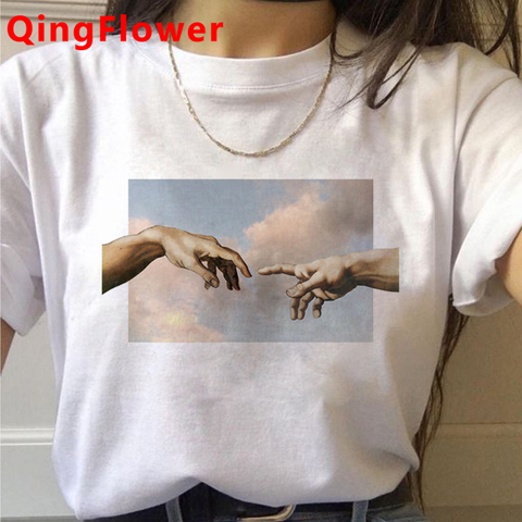 Camiseta estética de Michelangelo Harajuku para mujer, camiseta Ullzang, camiseta de Vaporwave Vintage de los 90, Camiseta estampada de Anime para mujer ► Foto 1/6