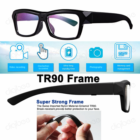 Gafas inteligentes TR90 HD1080P para tomar fotos, vídeo, 16GB/32GB/64GB/128GB, USB OTG para Android 4,0 + dispositivo, novedad ► Foto 1/6