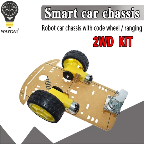 Nuevo evitar de seguimiento inteligente de Motor Robot Kit de chasis de coche velocidad codificador de la caja de batería 2WD de módulo para Arduino UNO R3 kit ► Foto 1/6