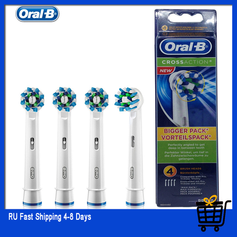 Oral-B cabezales reemplazables de cepillo de dientes eléctrico Acción cross de 16 grados Eliminación de manchas Oral B original EB50 Cabezal de cepillo de dientes 4 unds/paquete ► Foto 1/6