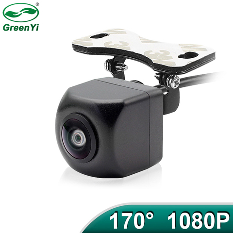 GreenYi 1080P AHD 170 ° vista trasera de coche Cámara vehículo inversa negro lente de ojo de pez impermeable noche Visión Universal ► Foto 1/6