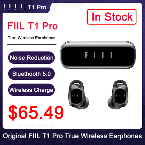 FIIl T1 Pro reducción de ruido automática auriculares inalámbricos True TWS Bluetooth 5,2 auriculares con micrófono para Xiaomi Huawei iPhone ► Foto 1/6