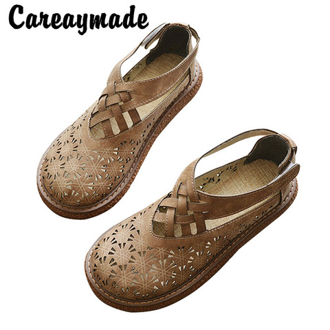 Careaymade-zapatos de estilo de verano para mujer, zapatillas cómodas de suela gruesa, calzado original de cabeza grande, sandalias para estudiantes, 4 colores, novedad de verano ► Foto 1/6