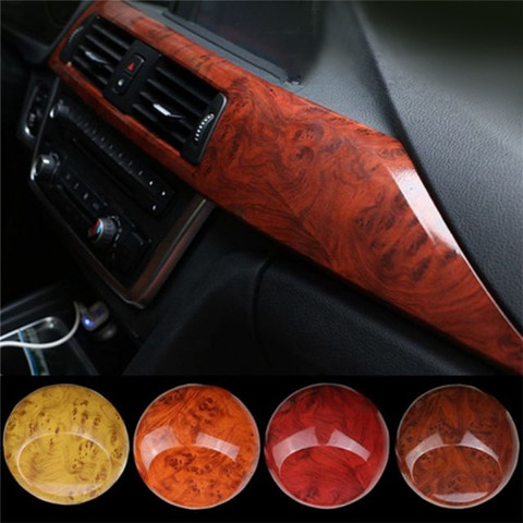 Rollo de calcomanías de 1M x 30cm para coche, pegatina de vinilo de buena planitud, envoltura de película de alto brillo, grano de madera, bricolaje, 7 colores, nuevo ► Foto 1/6