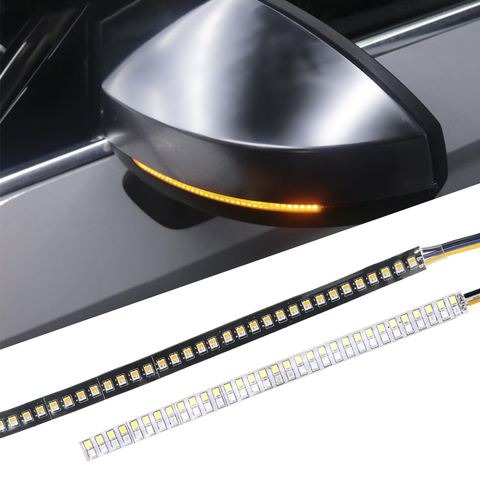 1pc 12V LED espejo retrovisor del coche indicador lateral lámpara de señal de vuelta de luz de tira dinámica indicador ámbar azul accesorios de Auto ► Foto 1/6