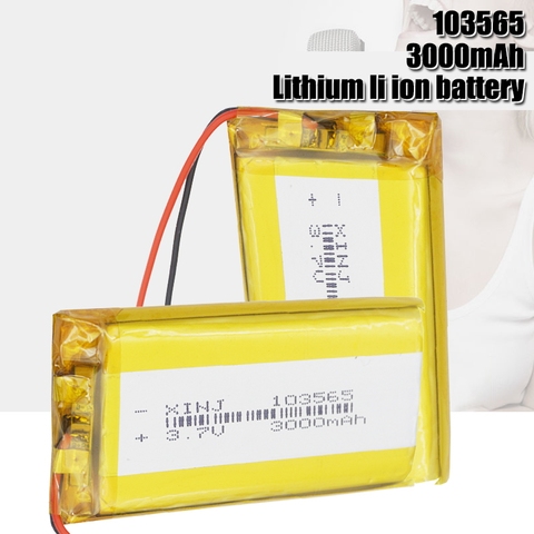 3,7 V 3000mAh 103565 batería recargable de polímero de litio para Tablet PC GPS PSP PAD e-book máquina POS banco de potencia Walkie talkie ► Foto 1/6