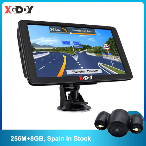 Xgody-navegador GPS para coche, 7 pulgadas, 256M + 8G, batería de 2100mAh integrada, actualización gratuita de mapa, 2022, existencias en España, 727 ► Foto 1/6