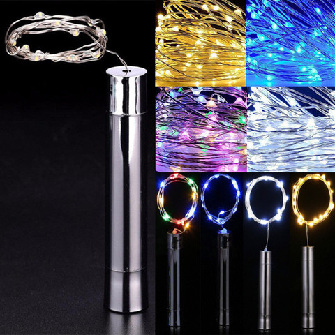 Guirnalda de luces LED con batería para fiestas, luces con forma de corcho para botellas de vino, decoración nocturna, Navidad, boda, Año Nuevo, 10/20 ► Foto 1/6